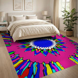 Geometric Modern Vibrant Starburst Multi-Color Geometric Area Rug
