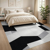 Bold Black White Geometric Geometric Modern Area Rug