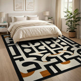Black White Geometric No. 3 Area Rug
