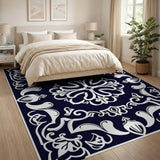 Navy Medallion Blue and Teal Navy Blue Persian Medallion Area Rug