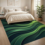 Emerald Wave Geometric Area Rug