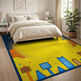 Retro Pixel Cosmic City Area Rug