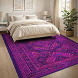 Vibrant Purple Pink Heritage Tribal Rug