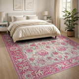 Pink Floral Persian No. 2 Area Rug