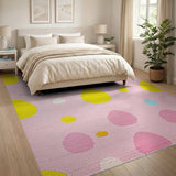 Playful Pink Egg Dot Kids Area Rug