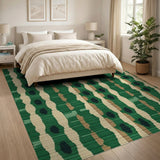 Green Geometric Modern Area Rug