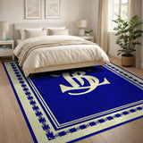 Navy Blue BRL Monogram Rug with Tribal Borders