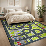 Vibrant City Roads Kids Play Rug