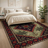 Coastal Anchor Palm Nautical Area Rug
