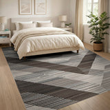 Geometric Modern Modern Geometric Grey Triangle Area Rug