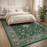 Emerald Green Traditional Persian Medallion Traditional Persian Rug