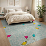 Playful Balloon Maze Geometric Area Rug