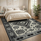 Black White Southwestern Geometric Southwestern Area Rug