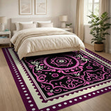 Pink Ornate Pink Mandala Floral Area Rug