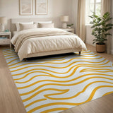 Bold Orange Wavy Line Area Rug