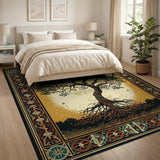Mystical Tree of Life Rug with Celtic Tribal Borders