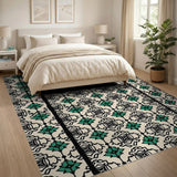 Teal Geometric Persian Area Rug