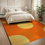 Vibrant Orange Yellow Circle Abstract Rug