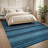 Blue and Teal Blue Teal Geometric Area Rug