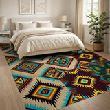 Southwestern Geometric Diamond Multi-Color Area Rug