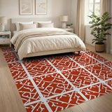 Red Persian Trellis Area Rug
