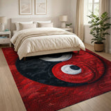 Red Yin-Yang Tufted Area Rug