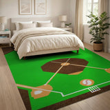 Green Baseball Field Area Rug