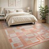 Modern Geometric Orange Area Rug