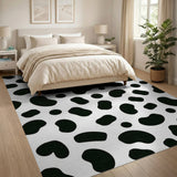 Black White Cow Print Spotted Area Rug