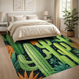 Vibrant Cactus Cluster Southwestern Rug