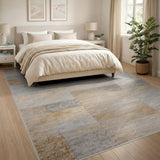 Beige Stone Tile Geometric Area Rug