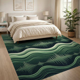 Emerald Wave Abstract Abstract Area Area Rug