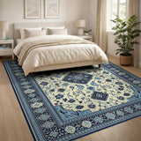 Blue and Teal Intricate Blue Persian Area Rug