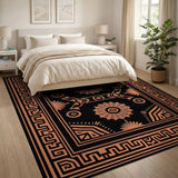 Orange Geometric Heritage Tribal Rug