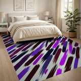 Multi-color and Patterns Purple Brushstroke Abstract Area Rug