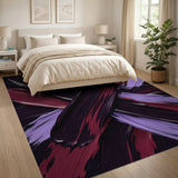 Purple Purple Brushstroke Abstract Area Rug
