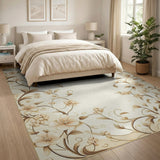 Vintage Floral Beige Area Rug