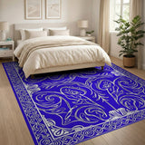 Blue and Teal Elegant Blue Persian Motif Area Rug