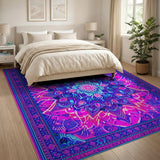 Neon Mandala Boho Area Rug