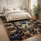 Rustic Dog Paw Barn Area Rug