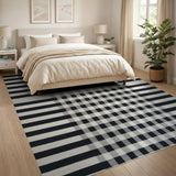 Bold Black White Checkered Black and White Area Rug