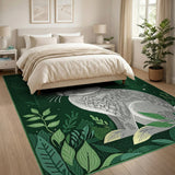 Cute Grey Bunny in Lush Green Forest Rug