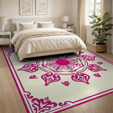 Traditional Persian Pink Pink Mandala Persian Area Rug