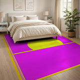 Vibrant Purple Sun Horizon Geometric Rug