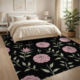 Vintage Pink Roses Floral Floral Vintage Area Rug