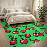 Multi-color and Patterns Fruit Pattern Vibrant Cherry Fruit Pattern Area Rug