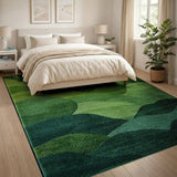 Lush Green Rolling Hills Area Rug
