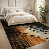 Distressed Orange Tiger Print Area Rug
