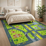 Kids Cartoon Kids Cartoon City Street Play Rug
