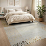 Gold Black Polka Dot Geometric Beige Area Rug